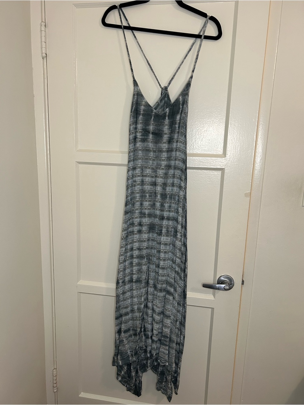 Billabong Gray Blue Tie-Dye Asymmetrical Maxi Dress